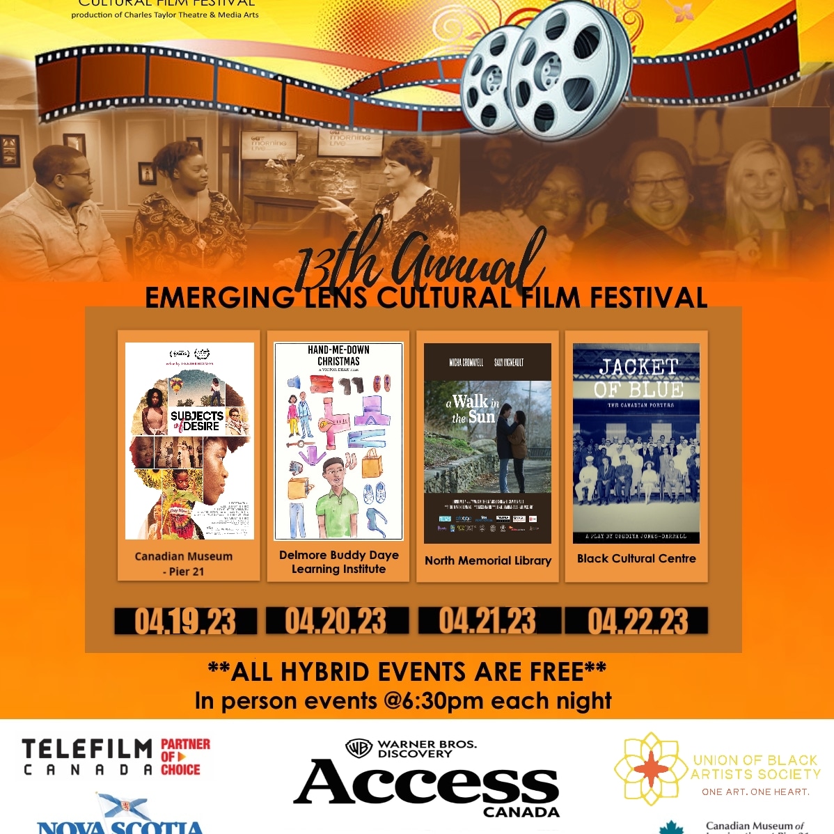2 nights left! 
Don't miss out on 13th annual Emerging Lens Cultural Film Fest
Starting 630 w live entertainment, impactful film programming, door prizes, swag and refreshments! 
Free to all!
Friday - North Branch Library, Gottingen
Saturday - Black Cultural Center, Cherrybrook