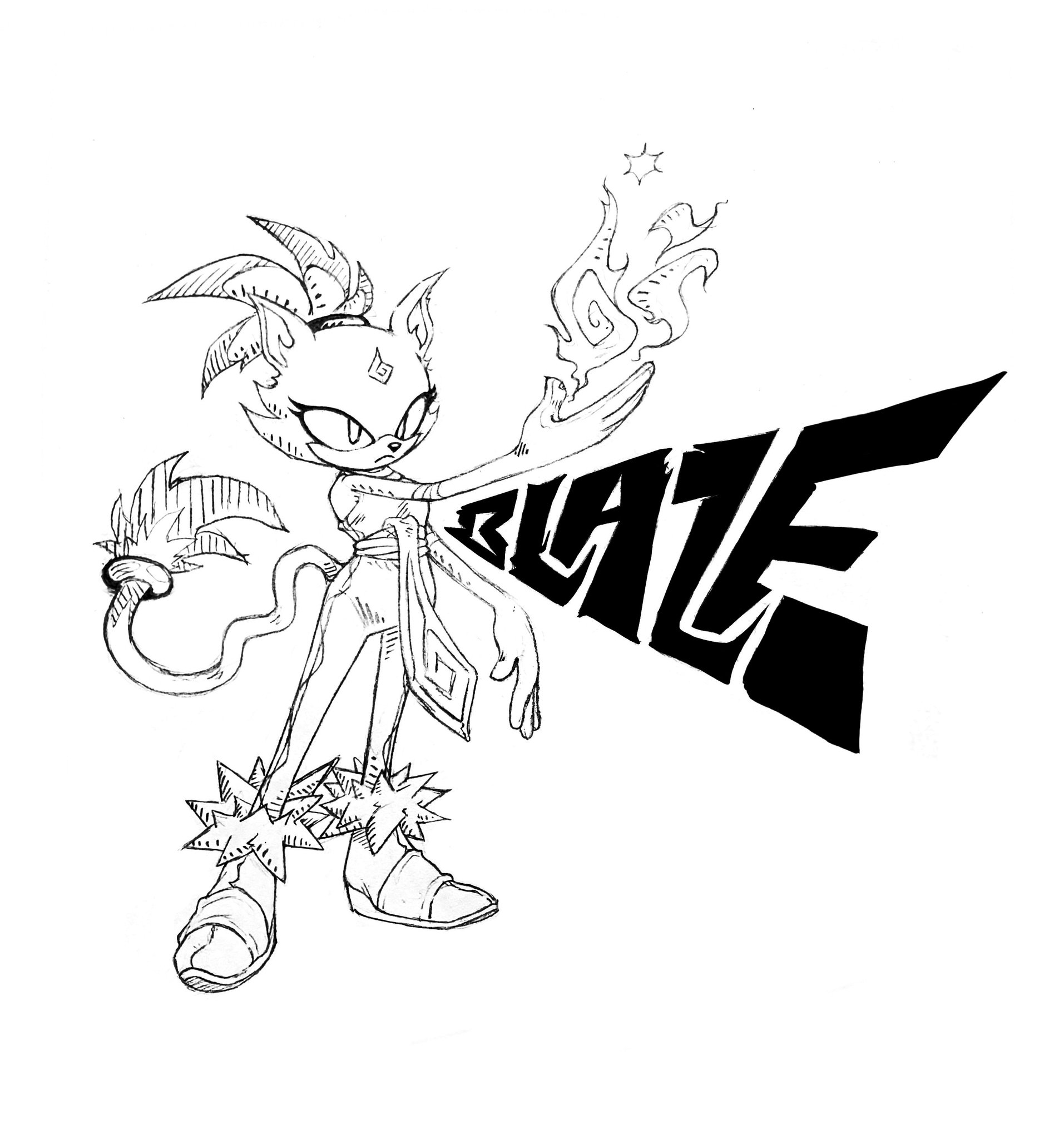 Sonic The Hedgehog Blaze Coloring Pages