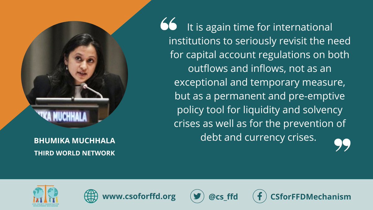 Bhumika: Short-term and volatile capital flows keep reinforcing systemic risks – this points out the extreme injustice of the North’s monetary imperialism and its so-called “spill-over effects.” #EconomicJustice #FfD4 #Fin4Dev