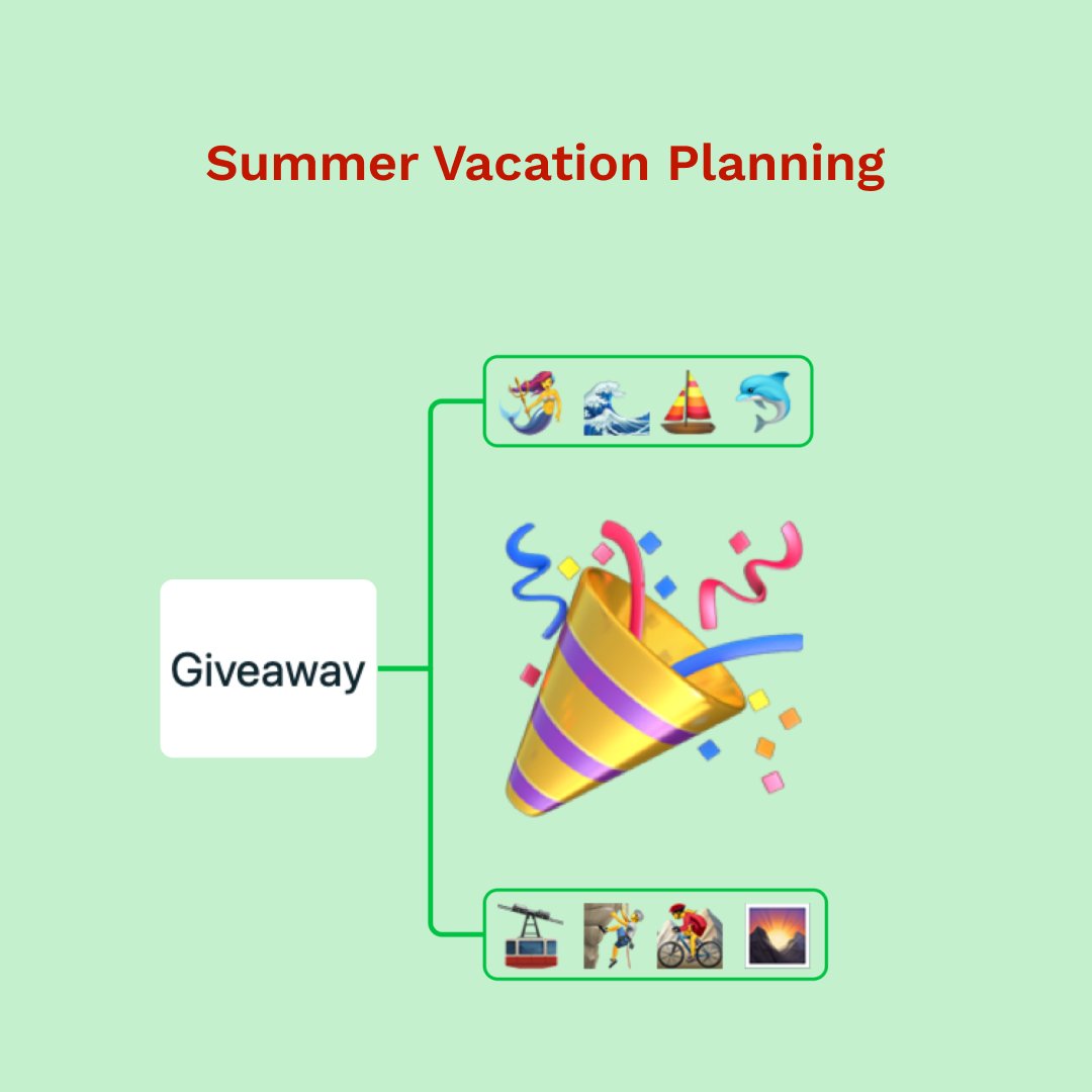 EscapeMindMap's tweet image. ✨ GIVEAWAY ✨

Summer vacation is coming and we are helping with the planning. We&apos;re giving away a free year of Escape PRO to ten lucky participants!

To qualify, like this tweet, follow us, and then send us a DM. If you are already a follower, simply send us a DM.