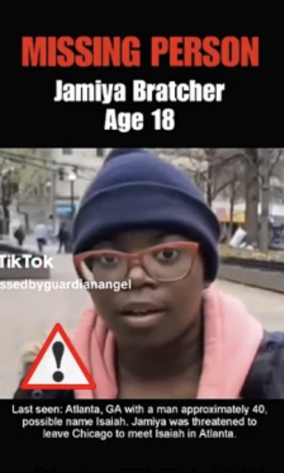 notcishet's tweet photo. MISSING AUTISTIC PERSON: she was last seen in atlanta with a middle aged man who forced her to be there. y’all please let’s find her safe !! its a big cities so the more eyes we get on this the better. this needs to be on the news like #jamiyabratcher https://t.co/l1BNfOUZuo