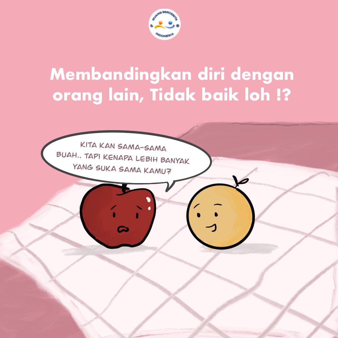 rbercerita_id's tweet photo. Terkadang kita mudah sekali membandingkan diri dengan orang lain. Namun, perilaku tersebut dapat memicu perasaan cemas dan depresi. Oleh sebab itu, berhentilah membandingkan diri dan fokus pada perkembangan pribadi yang positif.
#selflove #selfcomparison #mentalhealth https://t.co/DqkR6yRylq