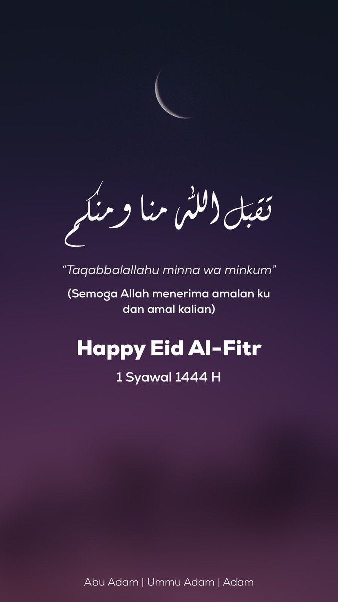 Selamat hari raya Idul Fitri teman teman 💜🌙✨