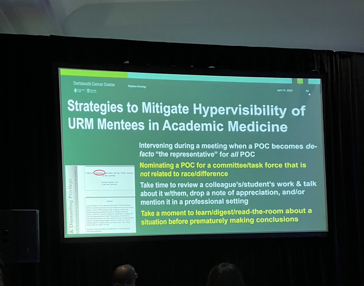 Dr. Charles Thomas highlighting hypervisibility, one of the hardest aspects of the URM trainee experience, in his talk this morning “Sustained Mentorship: An Integral Component to Achieve Cancer Equity” #CancerEquityColloquium