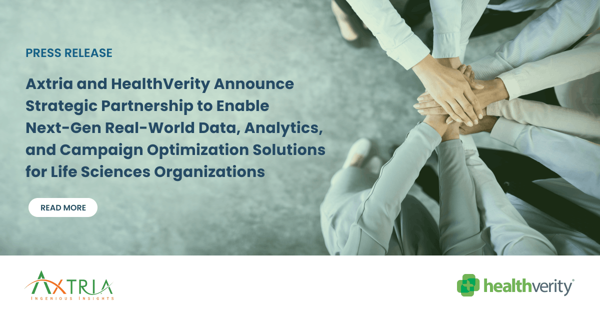 Axtria's tweet photo. 🤝We are excited to announce Axtria’s partnership with HealthVerity, a leader in identity, privacy, governance, and exchange (IPGE) for real-world data.
Learn more here: https://t.co/2wGlHpePdt
#partnership #healthtech #RWE #lifesciences #HealthVerity https://t.co/IwA4iFf5VW
