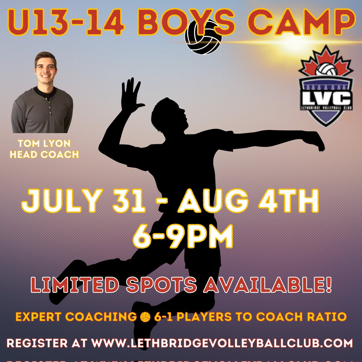 LVCVolleyball's tweet photo. Our U13-14 Boys Camp will be head coached by Tom Lyon.

You can register for the camp at our website: https://t.co/fnSn8bN2tR 

SPOTS ARE LIMITED! Register now to avoid disappointment.

#volleyball  #summer #camp #summercamp #fun https://t.co/VQCHHj0b7C