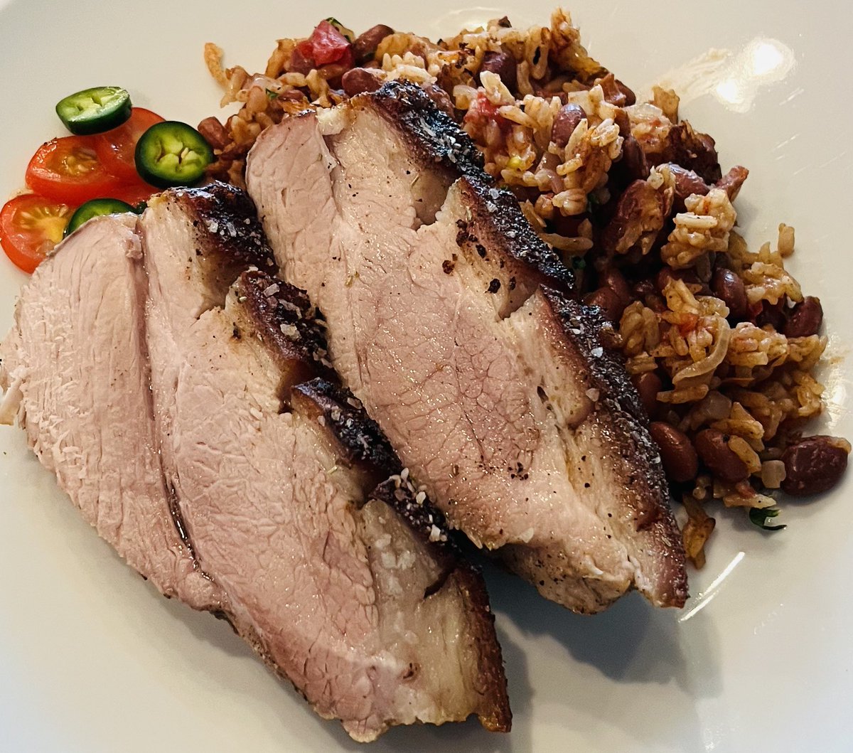 John M. on Twitter "Roasted pork shoulder with spicy red beans and