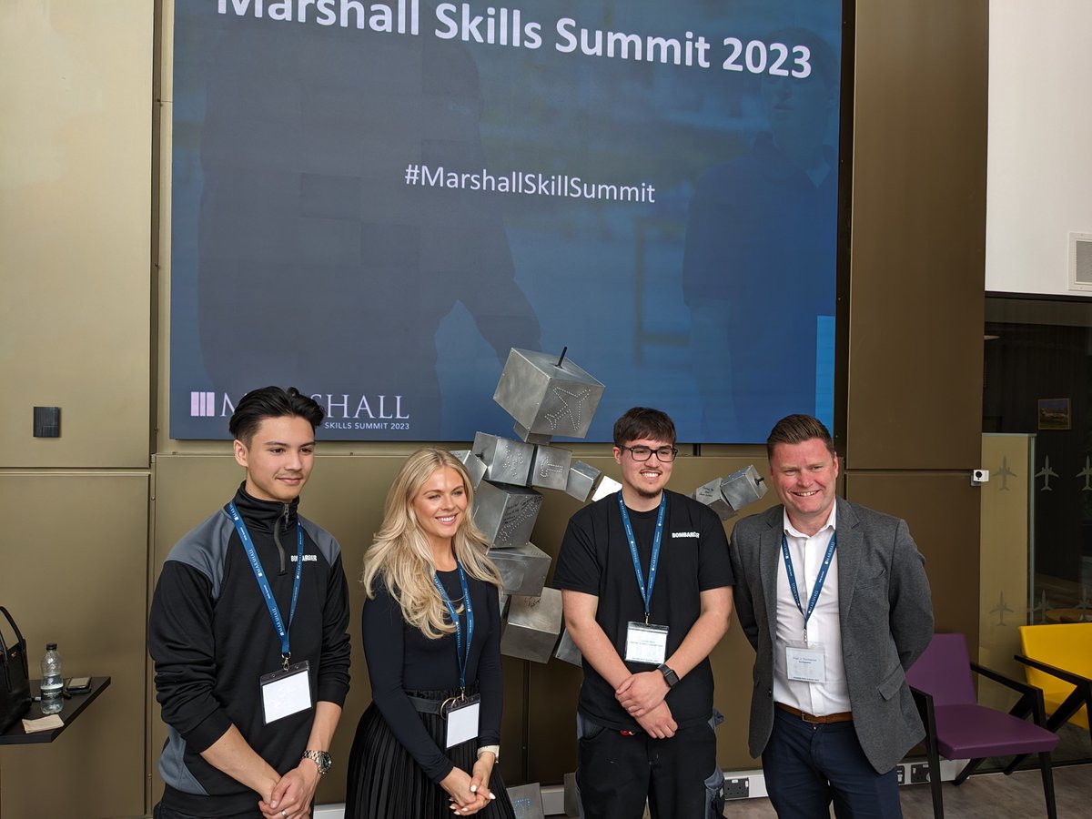 Marshall_Skills's tweet photo. What a way to wrap up the first #MarshallSkillsSummit!

Our apprentices revealed a lifesize "apprentice"—assembled on-site during today's event.

Our guests then signed the sculpture to show their commitment to fostering the next generation of aviation and engineering talent. https://t.co/znG56byD7d
