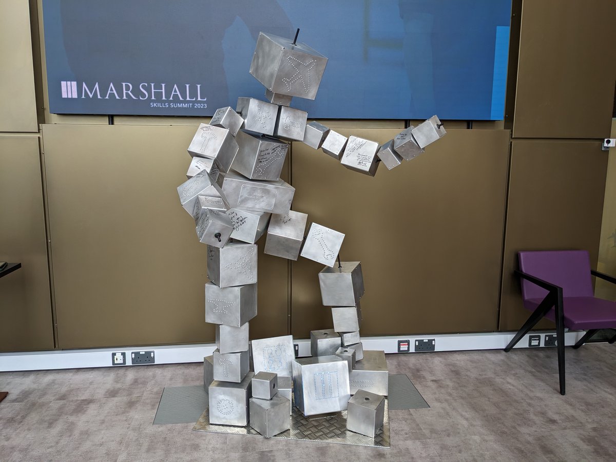 Marshall_Skills's tweet photo. What a way to wrap up the first #MarshallSkillsSummit!

Our apprentices revealed a lifesize "apprentice"—assembled on-site during today's event.

Our guests then signed the sculpture to show their commitment to fostering the next generation of aviation and engineering talent. https://t.co/znG56byD7d