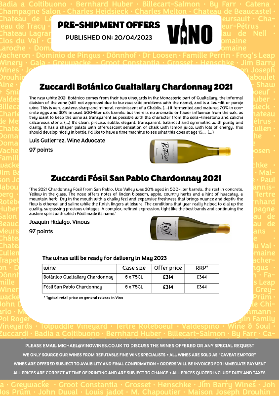 Pre Order World Class Wines from Vino from <a href="/FamiliaZuccardi/">Familia Zuccardi</a>
&amp; <a href="/vinareal/">Vina Real</a>

- mailchi.mp/vinowines/pick…