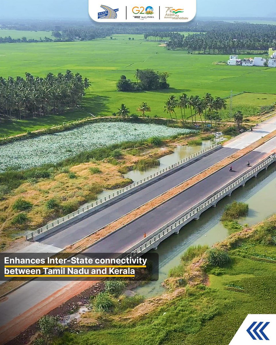 We are developed a 16.2 km long 4-lane Nagercoil-Kavalkinaru Greenfield stretch on NH-944 in Tamil Nadu to improve inter-state connectivity between Tamil Nadu and Kerala, benefiting commuters by reducing travel time and fuel consumption.

The stretch is expected to stimulate