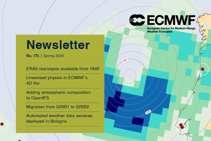 ECMWF's tweet image. The spring 2023 issue of the ECMWF Newsletter is now available. As well as news about our staff and events, it features articles about new developments and the use that can be made of our products. ➡️ ecmwf.int/en/about/media…