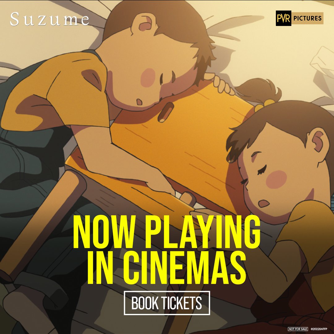 PicturesPVR's tweet photo. The day you’ve all been waiting for is finally here!
Witness the brilliance of #MakotoShinkai by booking your tickets to #Suzume!
Ticket link: https://t.co/jm7r8HaOfW
.
.
.
#JapanFoundation #JapaneseFilmFestival #CoMixWaveFilms #AnimeInIndia #Anime #PVRPictures #Suzume https://t.co/SiJ6pyLkcu
