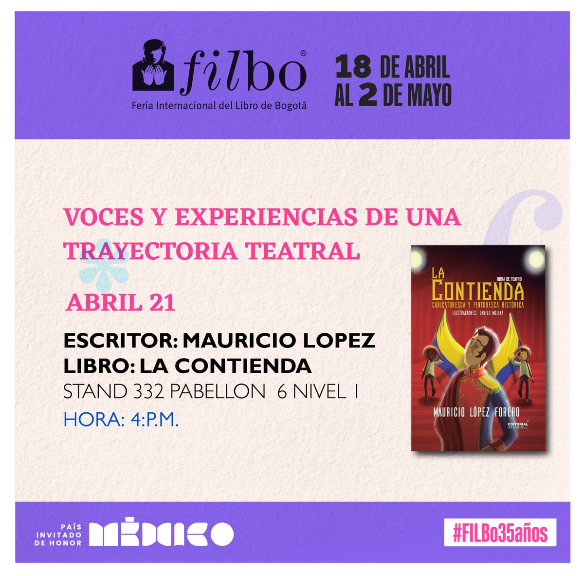 editorialatenea's tweet photo. Hoy nuestros escritores en la #Filbo35Aňos Te esperamos!!! 📚 https://t.co/SQtKEq1FdU