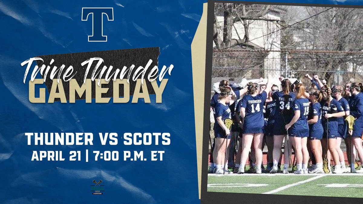 Trinewlax's tweet photo. #TrineDay23 🤝 GAMEDAY. We couldn’t plan it any better! Watch, listen, donate or all three…use the links ⬇️

🥍: https://t.co/Ii3HGtSLi8

🆚: Alma Scots
⏰: 7:00 p.m. ET
📍: Angola, IN
🏟️: Shive Field
📺: https://t.co/chqgSMkd8Z
📊: https://t.co/Evi64E4Yl8

#GoThunder | #Believe https://t.co/sIq4wXE0qO