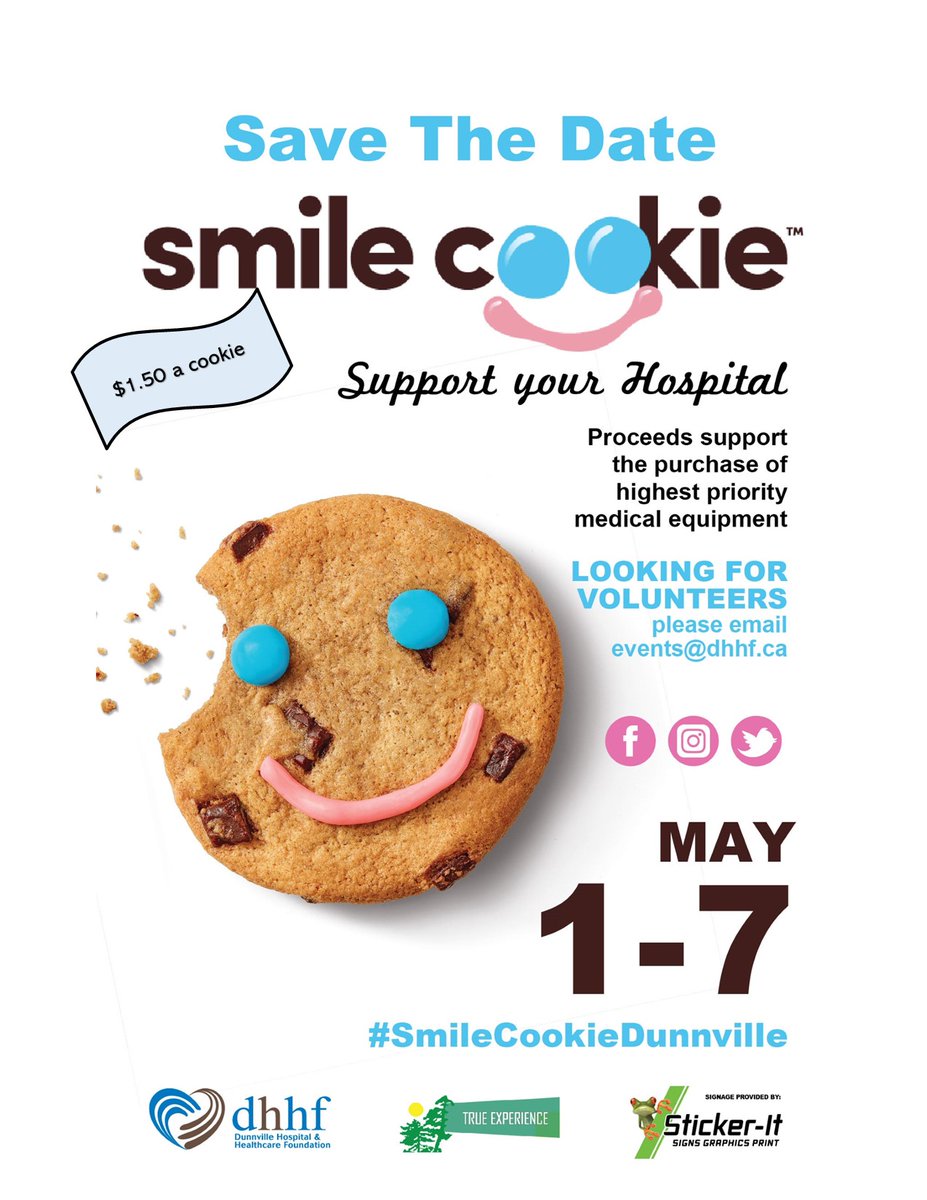 TheDHHF's tweet photo. 🍪🍪Smile Cookies are coming🍪
5 years in a row we have been #1 in CANADA!!! Can we make it 6?
When you buy a dozen or more cookies you get a ballet to enter to win a prize!
A huge thank you to GrandErie Home Hardware Building Centre for donating a BBQ as one of our top prizes! https://t.co/ubKRPDdo2j