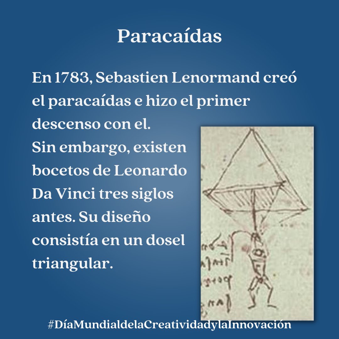 OEPM_es's tweet photo. 21 de abril
#DíaMundialdelaCreatividadylaInnovación,
por la promoción del pensamiento creativo multidisciplinario para lograr un desarrollo y progreso de la sociedad.
En este día rendimos homenaje al gran creativo Leonardo da Vinci.
"Impedimento non mi piega"
#AprendePI https://t.co/WddkrEcz2t