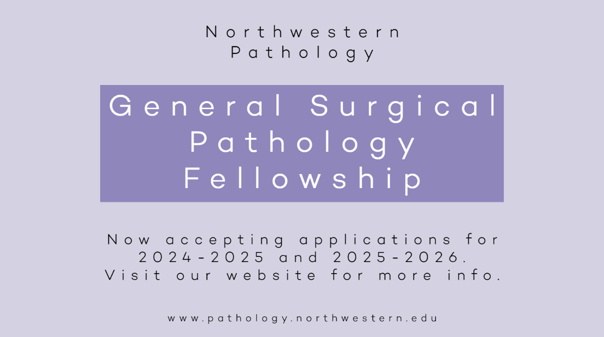 NU_Pathology's tweet image. We have an unexpected opening for a 2024-25 General Surgical Pathology fellowship with potential for focused sub-specialization. Wonderful opportunity! We are also accepting applications for 2025-26. For more info, visit: bit.ly/41legac #PathTwitter #PathResidents