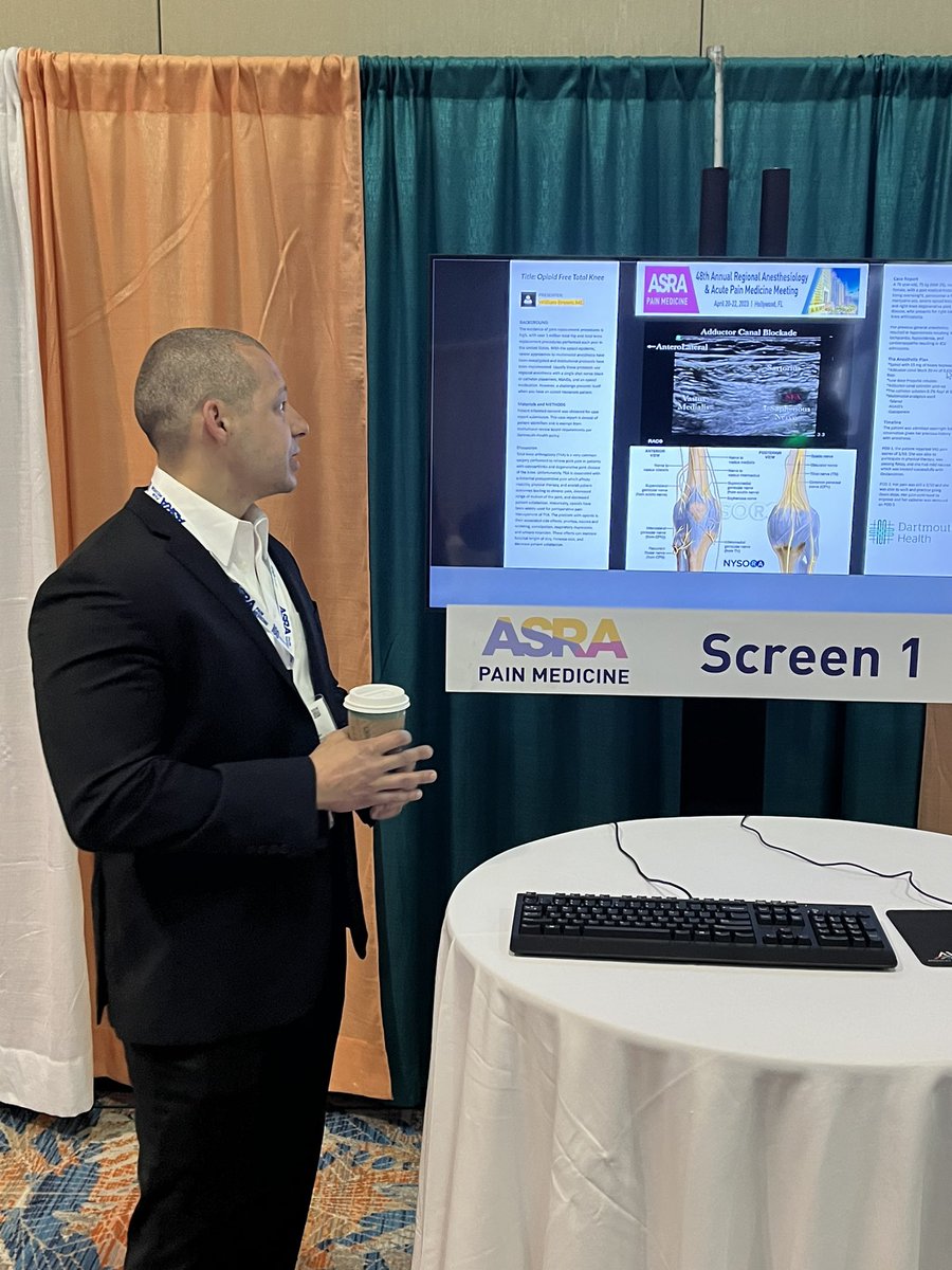 mherr65486's tweet photo. Dr. Will Brown presenting on opioid free total knees at #ASRASpring23 https://t.co/drdFjSlplz