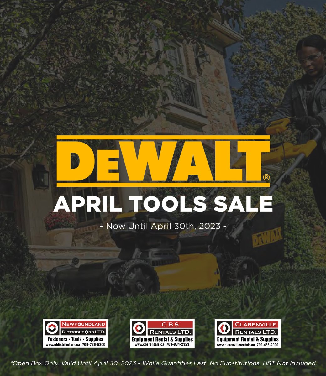 NLDistributors's tweet image. Make every project a success with DeWalt tools. Visit us during our April Tools Sale and stock up for all your DIY projects!

View our full flyer at: nldistributors.ca

📍 6-8 Mullaly Street, St. John’s
📲 (709) 726-5300

#DeWalt #AprilTools #DIY #HomeImprovement