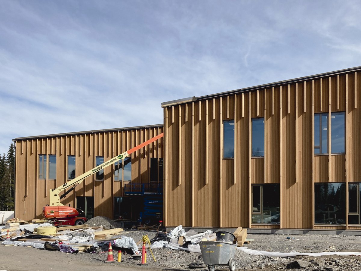 Our project in Kangasala is advancing. Lamminrahka Education Centre will be built in two phases of which the first one will be completed this autumn. Currently, the interior and exterior finishes are being completed. <a href="/Lamminrahka/">Lamminrahka</a>