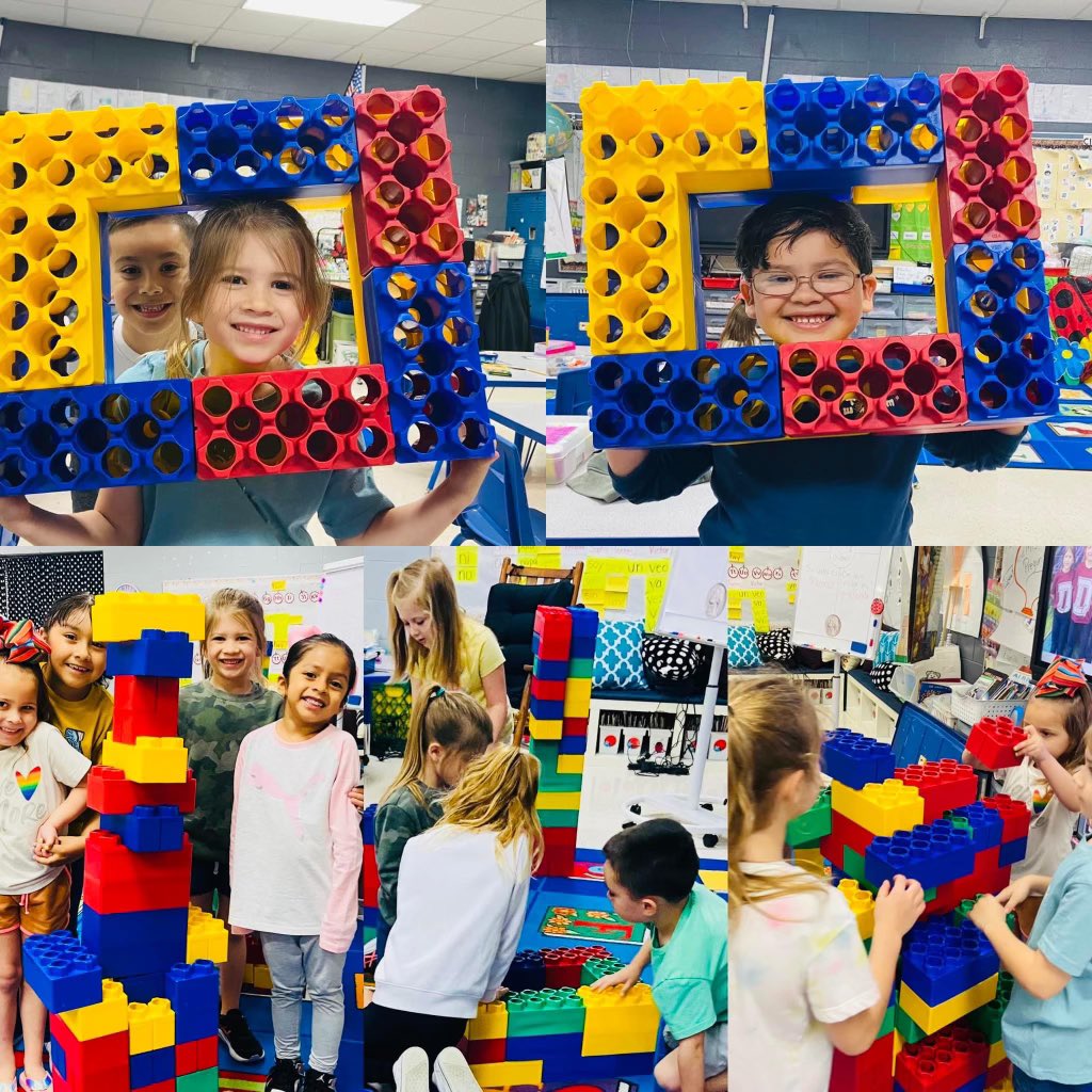 Mrs. Torres’ kinder friends reached for the sky today as they worked together to build tall structures using giant Legos checked out from the WISD STEM checkout system! <a href="/DunawayWISD/">Dunaway Elementary</a> <a href="/WaxahachieISD/">Waxahachie ISD</a> #limitless