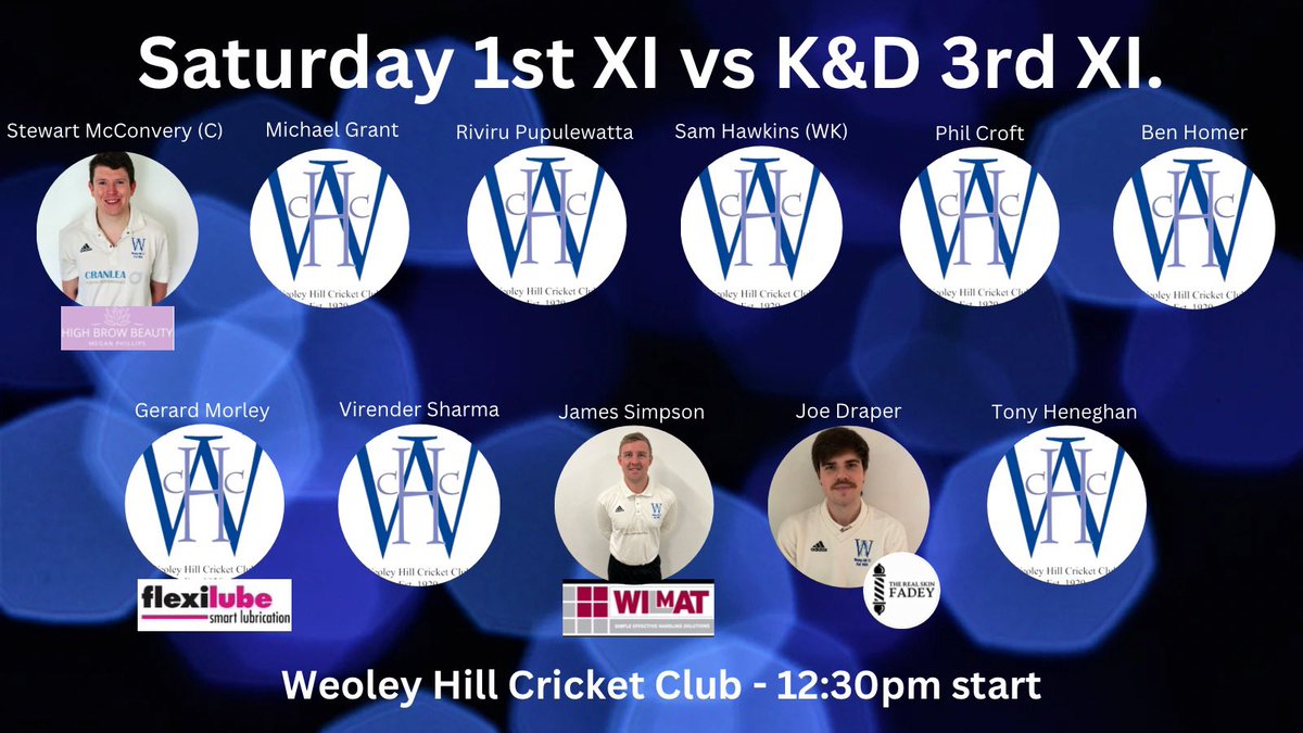 WeoleyHillCC's tweet photo. Teamsheets are out for the first Saturday league games of the season. 

Saturday 1st XI kick off their season at home, be great to have a good crowd to support. We wish Stewart all the best in his first game as club captain. 

Saturday 2nd XI start their season away to Studley. https://t.co/DG7hE8A1Hi