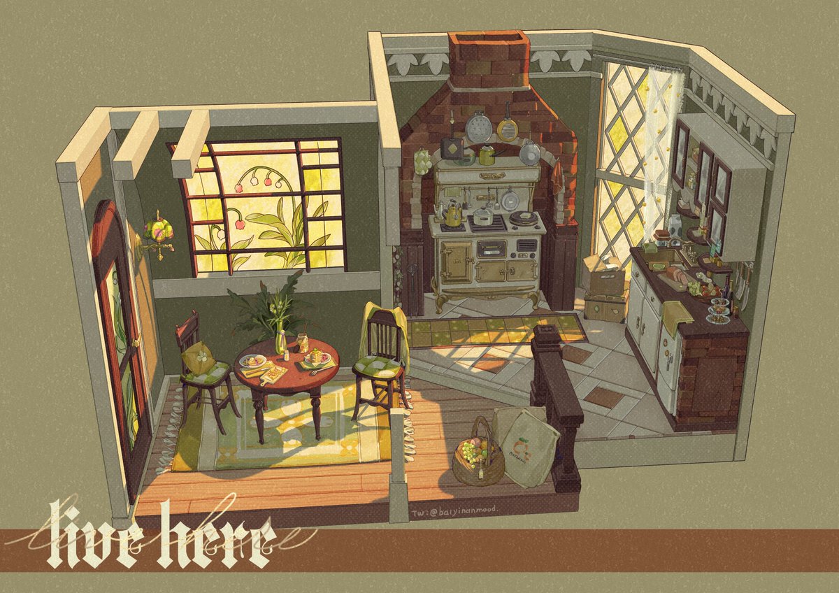 baiyinanmood's tweet photo. Hi💐#PortfolioDay
My name is Baiyinan.I am a concept designer and I love to draw illustrations on houses and rooms！I hope you would like them！ https://t.co/uGwUiElhG1