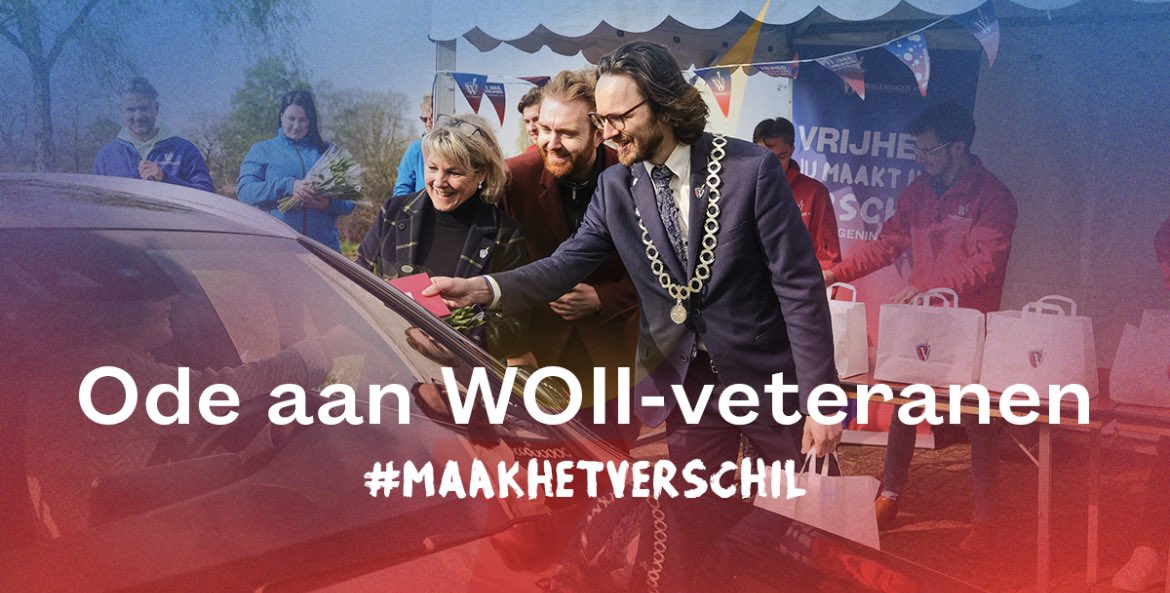 Brievenactie ‘Ode aan de Veteranen’🔥
Vanochtend is de Brievenactie van start gegaan! Vrijwilligers brengen door heel Nederland dankbrieven rond aan WOII-veteranen. Lees hier het hele artikel: wageningen45.nl/nieuws/Brieven… 

#MaakHetVerschil