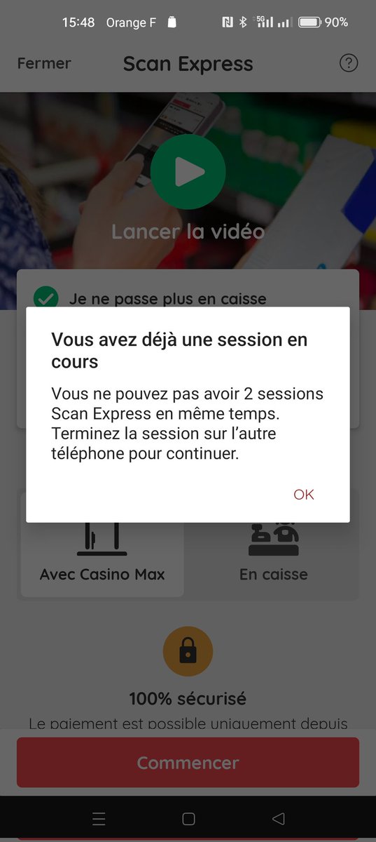 #casinomax application toujours aussi nulle...régulièrement en panne, paiement impossible, scanns en erreur, sessions faussement en double... #casino #hyperfrais