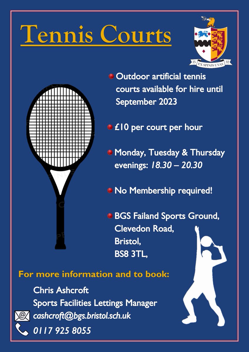 Even though it doesn't feel like it, summer is just around the corner!🌞 At <a href="/BGSBristol/">BristolGrammarSchool</a> we have summer sports facilities that are now open for public bookings, with no memberships required!!
#Bristol #Sport #SummerSport #CricketTwitter #CricketNets #Netball #Tennis #TennisCourts
