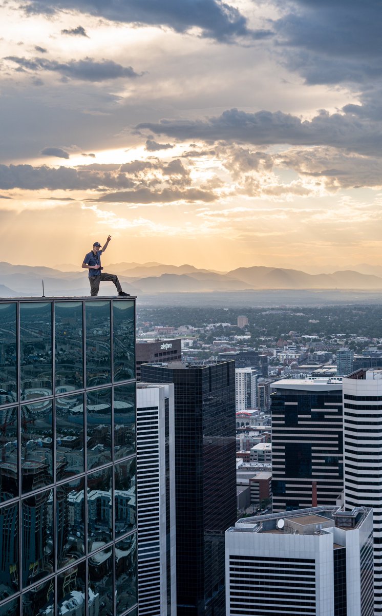 Golden hour illuminating the Rockies in Mile High