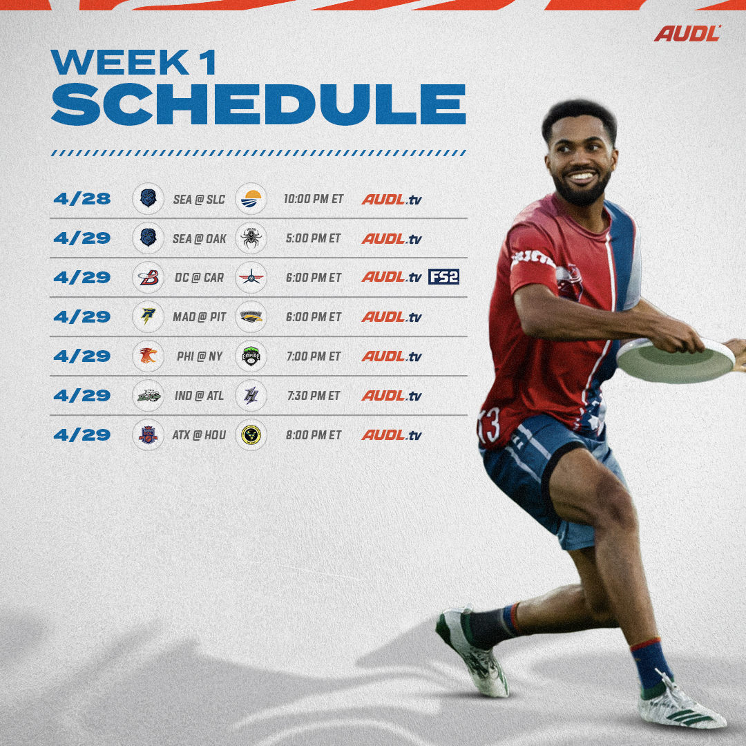 Soon ⏰

Which opening weekend matchup are you most excited for? #AUDL2023