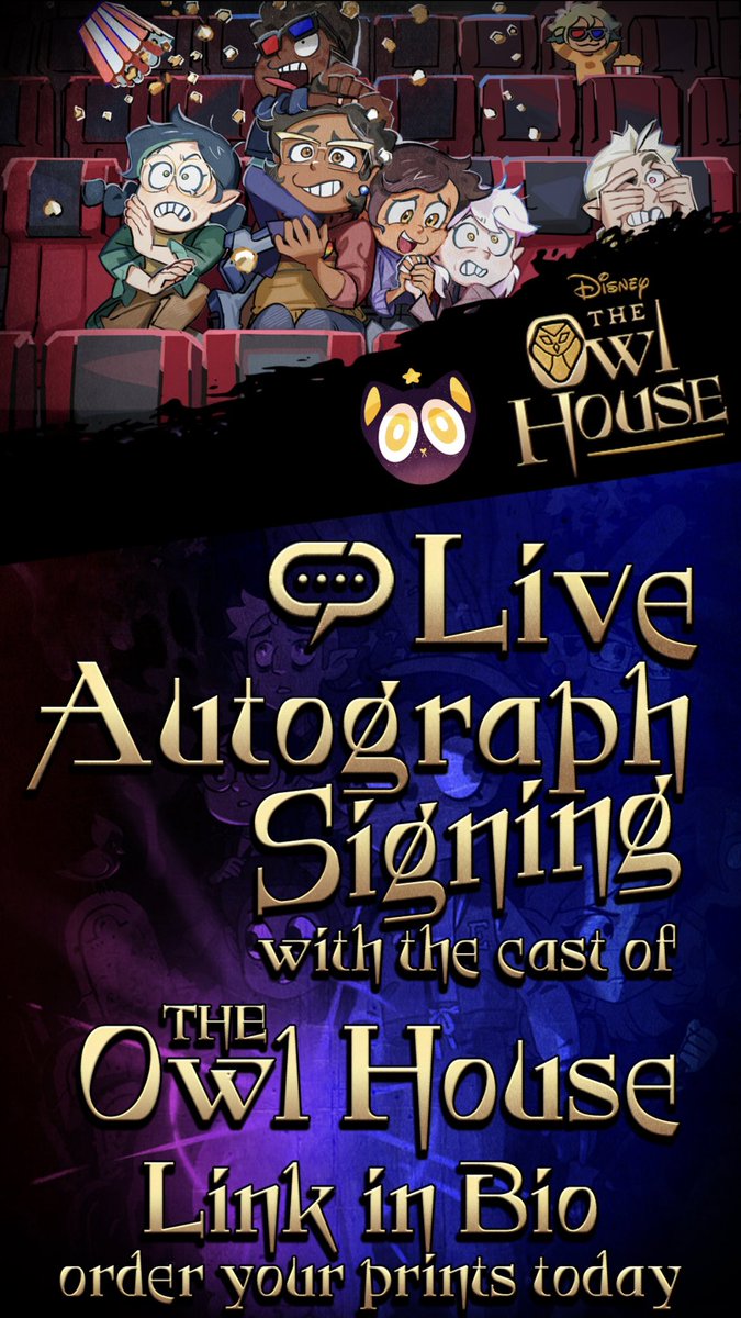 tohspace's tweet photo. 📌| Dia 6 de maio às 11h (BRT) alguns membros do cast de The Owl House estarão em uma live autografando pôsteres e respondendo perguntas no canal do YouTube da @CartoonUV.

Dentre os nomes confirmados estão Cissy Jones (Lilith), Sarah-Nichole Robles (Luz), Avi Roque (Raine) + https://t.co/0YuFtbhhhz