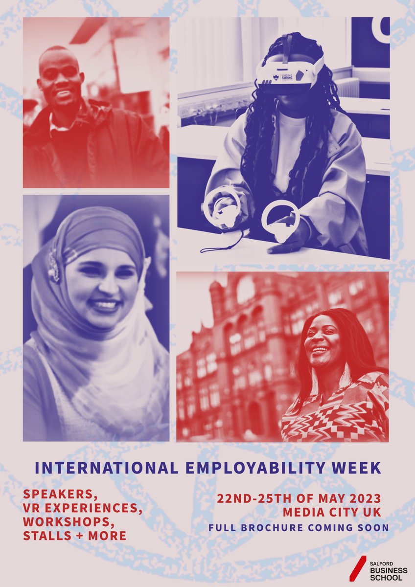 International #Employability Week is an unmissable opportunity for employers to connect with our talented #internationalstudents. Join <a href="/salfordbizsch/">Salford Business School</a> at our <a href="/MediaCityUK/">MediaCityUK</a> campus, between 22-25 May for a series of exciting events and interactive workshops: eventbrite.co.uk/e/internationa…