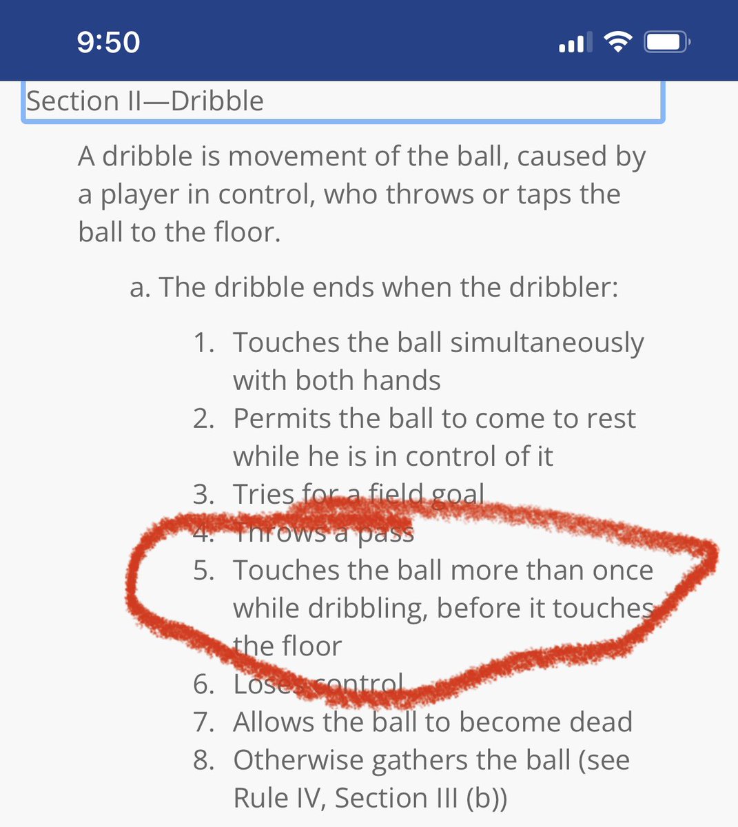 FarnhamUkb's tweet photo. @DevInTheLab From the NBA rulebook website. It was a double. https://t.co/ICE0BJ77JL