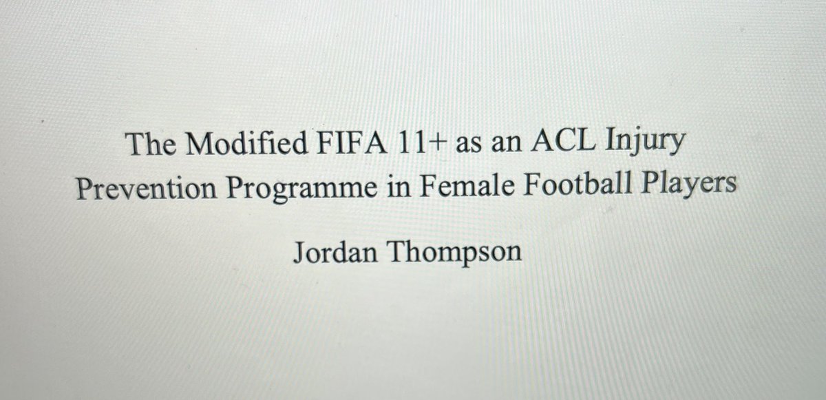I am happy to share with anyone interested my masters thesis on prevention of ACL injuries in the female athlete We are 3-6 times more likely than males to suffer from ACL injury, please see below thread for just some of the reason why