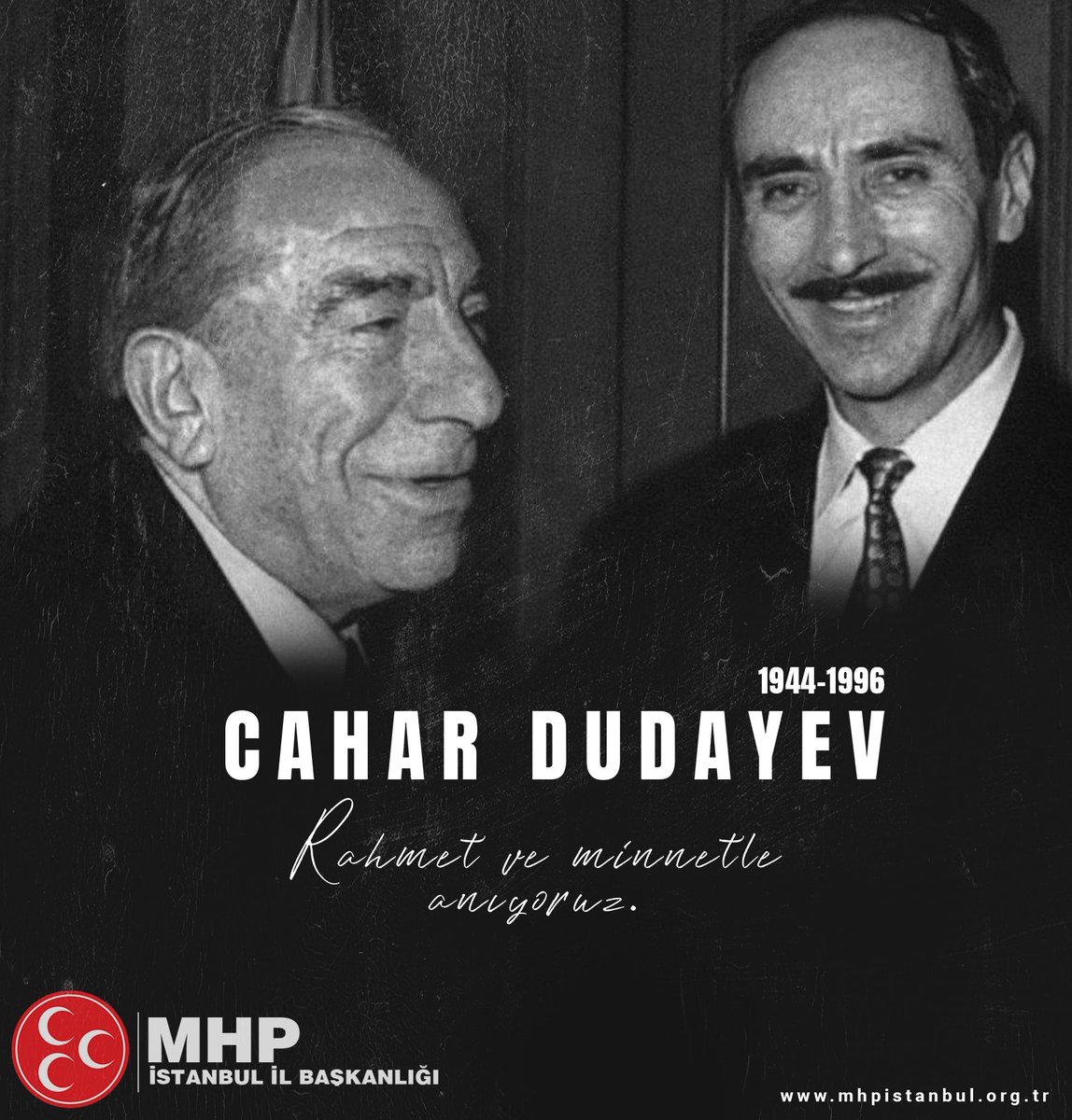 _MHPistanbul_'s tweet photo. Çeçenistan'ı özgürlüğüne kavuşturan Cahar Dudayev'i şehadetinin yıl dönümünde rahmet ve dualarla anıyoruz. https://t.co/QeADiqr5kT