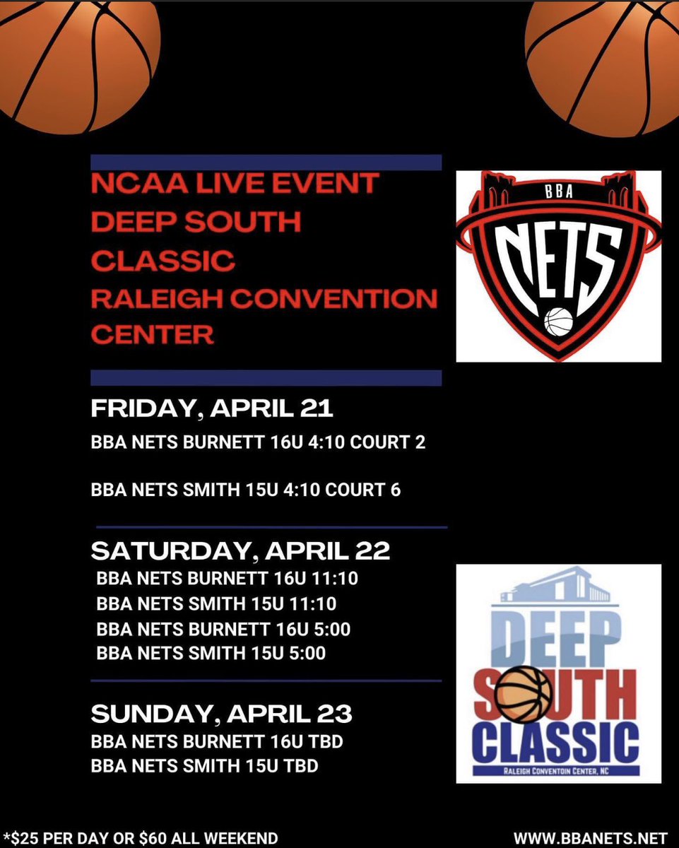 BBA Nets 15u and 16u love this weekend at the Deep South Classic! College coaches come check us out 🏀🏀 @deepsouthclassic @bba_exposure