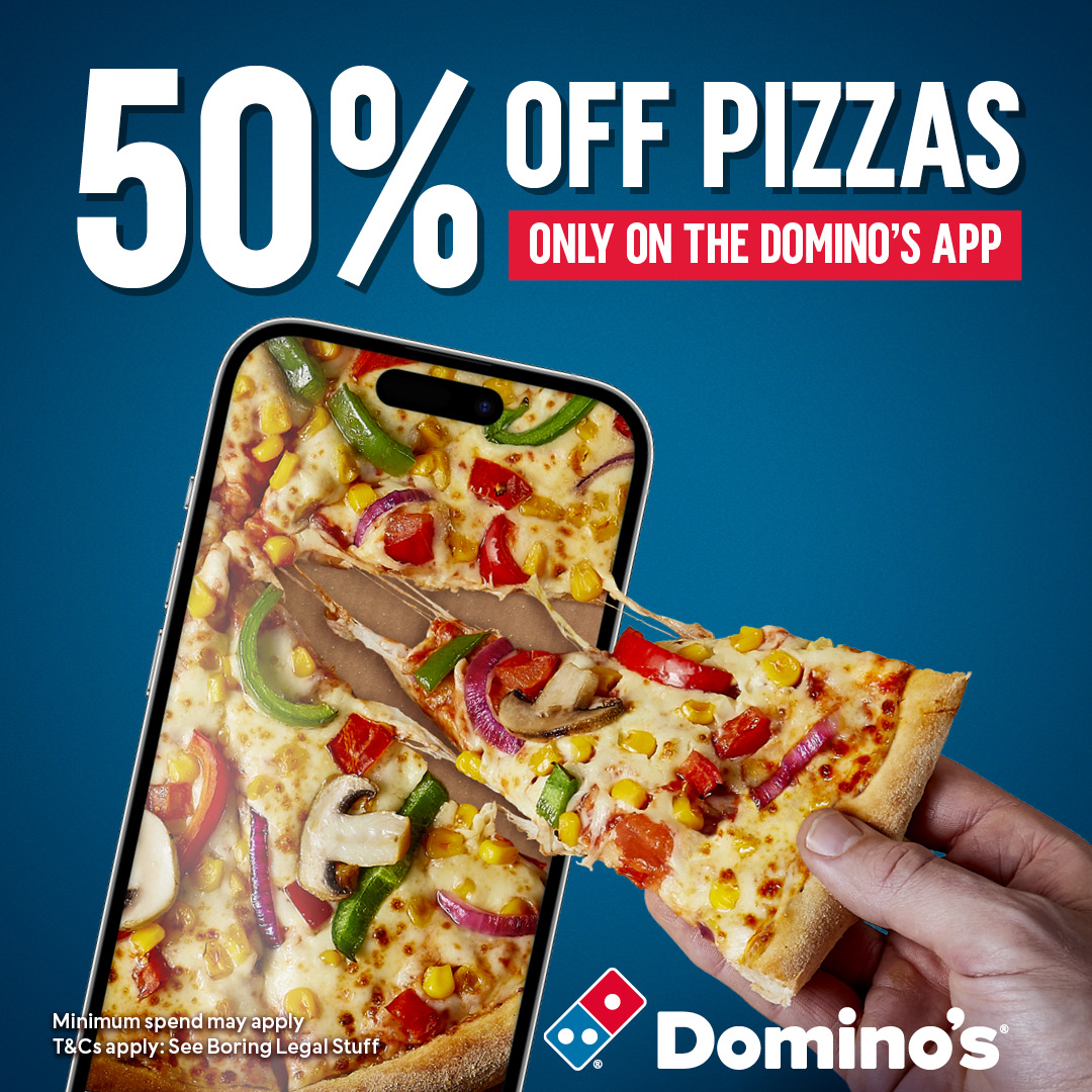 Beds SU (@bedssu) on Twitter photo Enjoy a tasty 50% OFF pizzas from <a href="/Dominos_HB/">Domino's Herts & Beds</a> when you order on the APP! Don’t miss out and order your favourite now at dompizza.co/deals 🍕 *Terms apply. Ends 14/05/23. #Dominos #Students #Luton #Beds #UniofBeds Enjoy a tasty 50% OFF pizzas from <a href="/Dominos_HB/">Domino's Herts & Beds</a> when you order on the APP! Don’t miss out and order your favourite now at dompizza.co/deals 🍕 *Terms apply. Ends 14/05/23. #Dominos #Students #Luton #Beds #UniofBeds