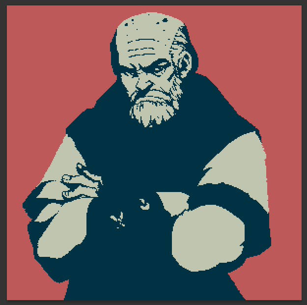 For #screenshotsaturday , let me introduce you to the new version of Roggo, the grumpy innkeeper.
i'm happy with how he looks, but i think i made his face too detailed... which is going to make it harder to draw multiple expressions 🙈
#gamedev #indiegame #pixelart #ドット絵