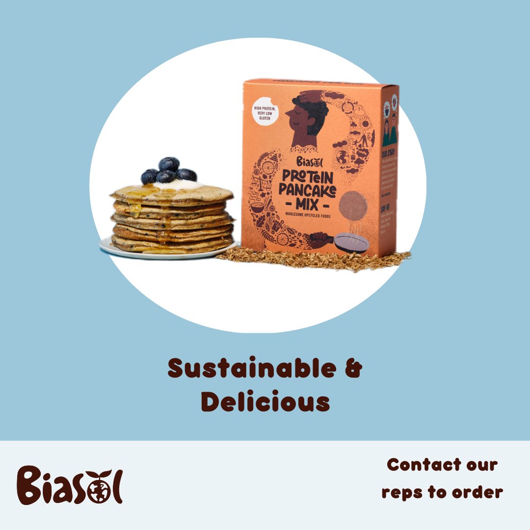 @BiaSolFoods upcycle grain that's a by-product in Irish breweries. It has a delicious, rich malt flavour, and would otherwise be completely wasted! Their pancake mix is sustainable & delicious. Contact your rep if you'd like to make a order.