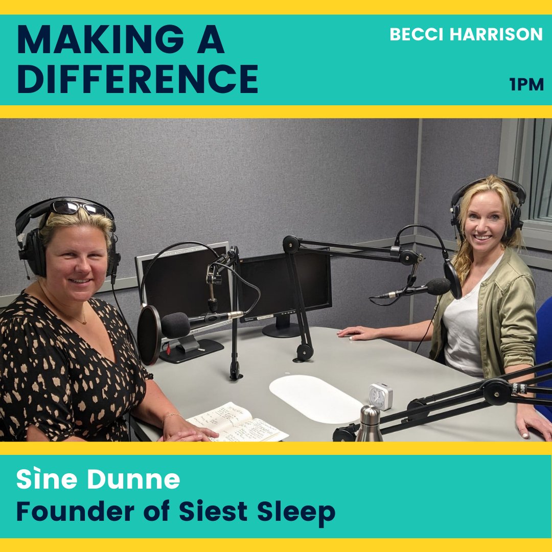 dublincityfm's tweet photo. Today on #MakingADifference, @No1BecHarrison interviews Sìne Dunne, Founder of #SiestSleep. Síne's mission is to help you sleep better. Her mission and products are really making a difference to peoples mental health and quality of life by improving their #sleep! Tune in at 1pm! https://t.co/fDnMh57TxX