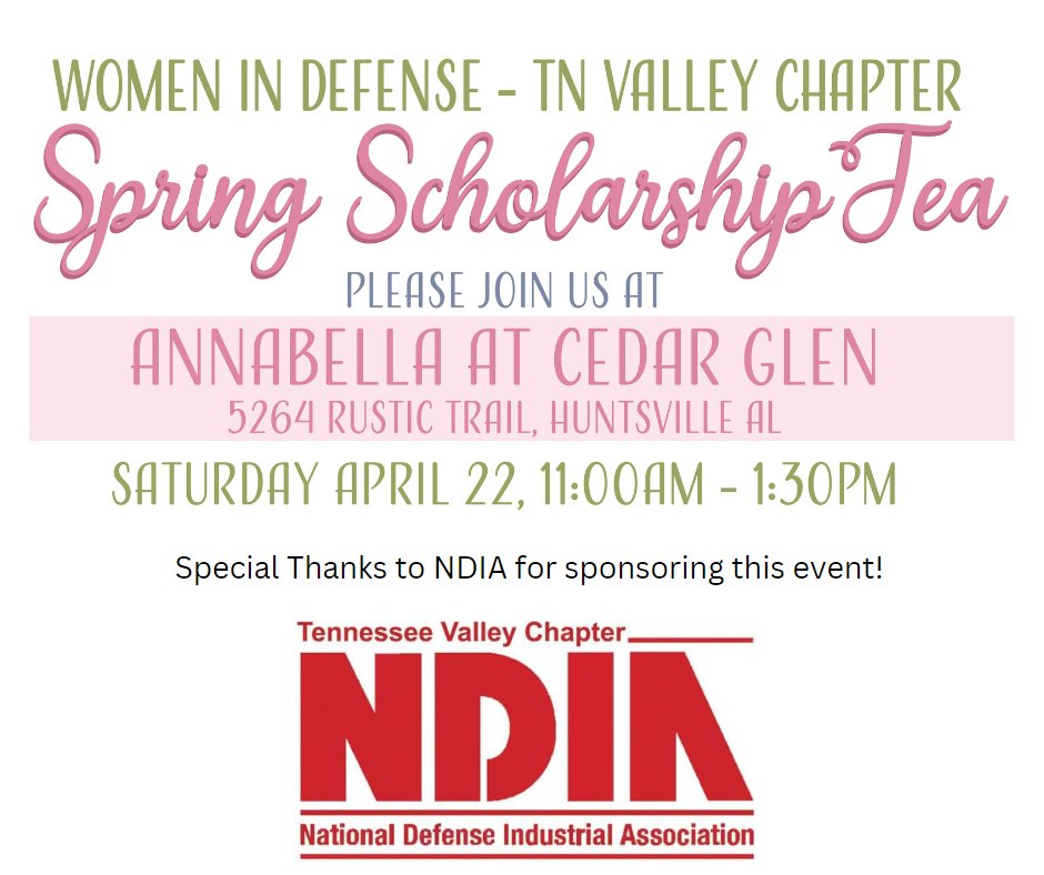 WID_TVC's tweet photo. A Special Thank You to NDIA for sponsoring our Spring Scholarship Tea - If you would like to join Us or Sponsor - Click the Link: https://t.co/AnU8IHF7IZ https://t.co/xE4wTG7ykE