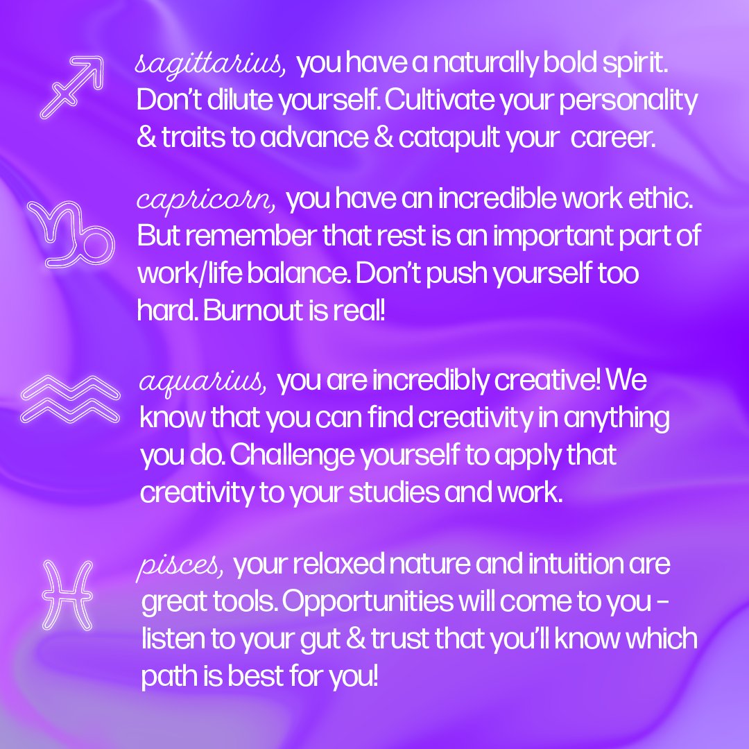 Your career was mapped out in the stars ✨

We have some advice to help you get there!

Swipe to see our top career advice...all based on zodiac sign 🔮