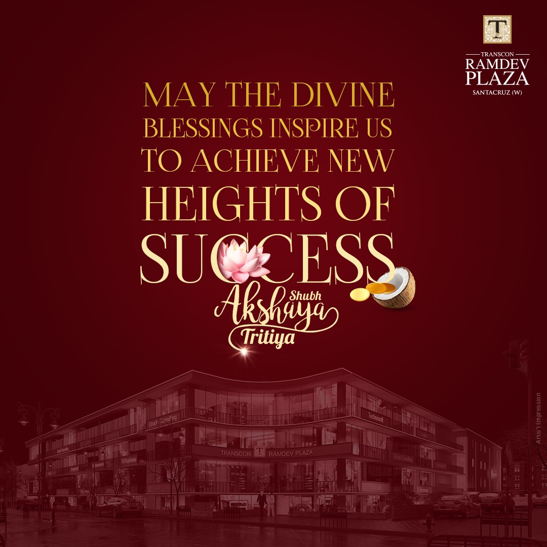 TSkycity's tweet photo. May this Akshaya Tritiya be the beginning of a new journey filled with hope, peace, and prosperity.

Transcon Ramdev Plaza wishes everyone a Happy Akshaya Tritiya.

#transconplaza #fortune500 #ramdevplaza #property #commercial #retail  #akshayatritiya #happyakshayatritiya https://t.co/7f3CQAGrEC