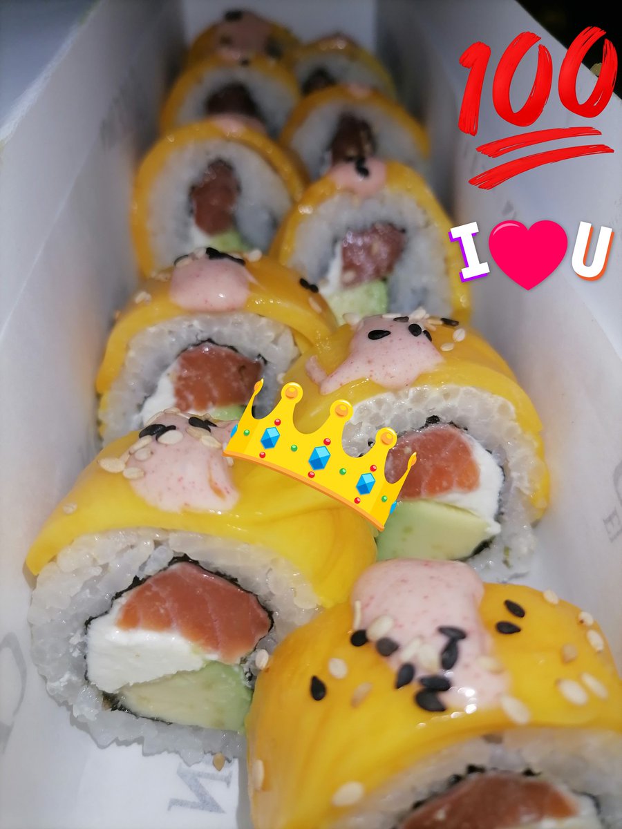 GrOb3r's tweet photo. Tropi Tru Roll
Envuelto en mango Norteño
Relleno dentro de Nori  Trucha al limón con curry, Palta, Q. Philadelphia  buenísimo! https://t.co/cX8oTqAKX9