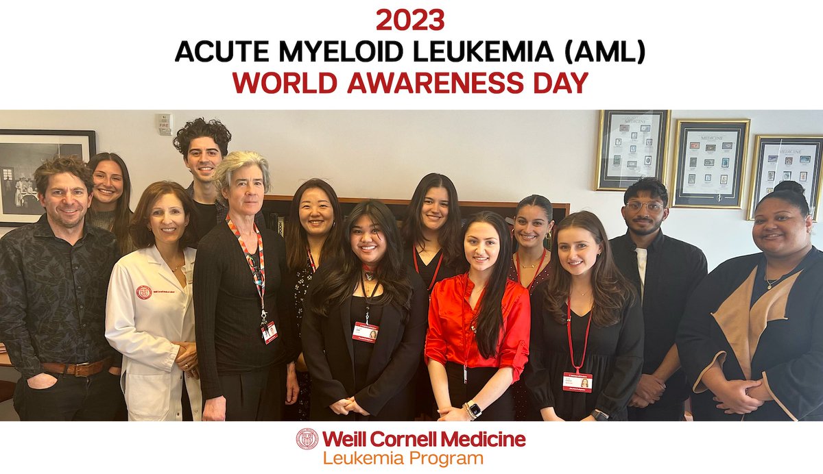Our @WeillCornell @nyphospital #Leukemia team is proud to raise awareness for acute myeloid leukemia (#AML) on #AMLAwarenessDay. We are dedicated to #research and improving care for these patients today and every day. #KnowAML #MyStoryOurJourney (cc: @KNOW_AML)