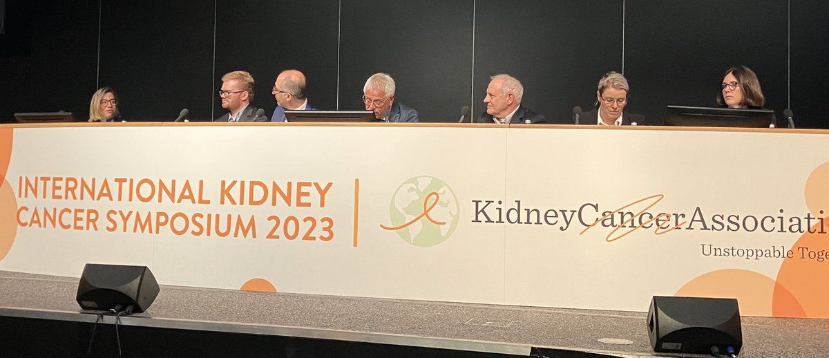 KidneyCancer's tweet photo. Excellent talks from all top #IKCSEU23 abstract presenters #MikeAtkins @TheresaJunker @bendmercier @VerkarreVirgin2 @LuciaCarril2, session chaired by Dr. Lars Lund and @GabrielMalouf https://t.co/tB2KvCilWn