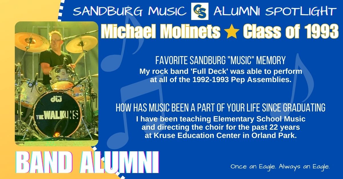 CSHS Music Boosters (@csmusicboosters) on Twitter photo Alumni Spotlight: During his time at Sandburg, Michael particpated in curricular band, marching band, jazz band, pep band, the spring musical, and pit orchestra.
<a href="/SandburgHS/">Carl Sandburg H.S.</a> <a href="/CSEngMusEL/">English, Music, EL, and Media Center @SandburgHS</a> <a href="/SandburgBands/">Sandburg Bands</a>
#onceaneaglealwaysaneagle #AlumniSpotlight #musiclifestyle #music #EaglePride Alumni Spotlight: During his time at Sandburg, Michael particpated in curricular band, marching band, jazz band, pep band, the spring musical, and pit orchestra.
<a href="/SandburgHS/">Carl Sandburg H.S.</a> <a href="/CSEngMusEL/">English, Music, EL, and Media Center @SandburgHS</a> <a href="/SandburgBands/">Sandburg Bands</a>
#onceaneaglealwaysaneagle #AlumniSpotlight #musiclifestyle #music #EaglePride
